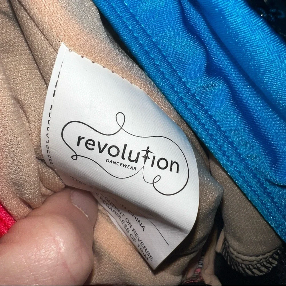 Revolution Dance costume- Think Twice-(black-pink-blue)- size MC